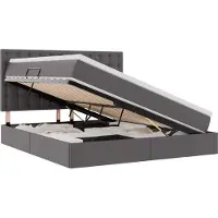 vidaXL Lit avec espace de rangement et LED avec LED Gris 180 x 200 cm Similicuir