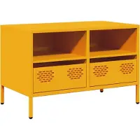 vidaXL Armoire TV jaune moutarde 68x39x43,5 cm Acier laminé à froid