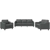 vidaXL Ensemble de canapés 3 pièces avec coussins Tissu gris foncé