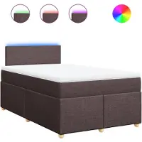 vidaXL Lit boxspring avec matelas brun foncé 120x190 cm Tissu