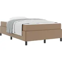 vidaXL Cadre de lit avec matelas Cappuccino 120 x 190 cm Tissu