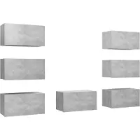vidaXL Armoires TV 7 pcs. Gris béton 30,5x30x60 cm Bois composite