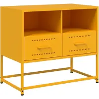 vidaXL Armoire TV jaune moutarde 68x39x60,5 cm Acier