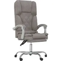 vidaXL Chaise de bureau avec fonction massage Taupe Tissu