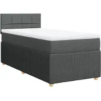 vidaXL Lit boxspring avec matelas gris foncé 80x200 cm Tissu