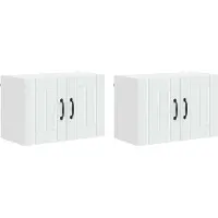 vidaXL Armoire murale LUCCA, lot de 2, blanche, 60 x 31 x 40 cm, aggloméré