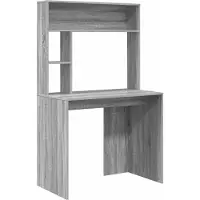 vidaXL Bureau , couleur Sonoma gris, 91 x 50 x 149 cm, fabriqué en panneaux de particules
