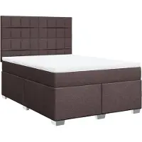 vidaXL Lit boxspring avec matelas brun foncé 140x190 cm Tissu