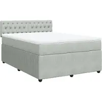 vidaXL Lit boxspring avec matelas gris clair 140x200 cm velours