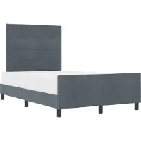 vidaXL Lit boxspring avec tête de lit gris foncé 120 x 190 cm velours