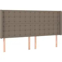vidaXL Tête de lit avec oreilles taupe 183x16x118/128 cm Tissu