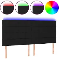 vidaXL Tête de lit LED noir 160x5x118/128 cm Tissu