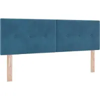 vidaXL Tête de lit LED avec bandes lumineuses LED bleues 160 cm velours