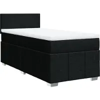 vidaXL Lit boxspring avec matelas noir 90x190 cm Tissu