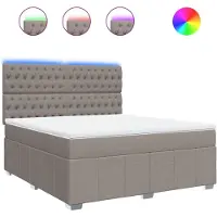 vidaXL Lit boxspring avec matelas Taupe 180x200 cm Tissu