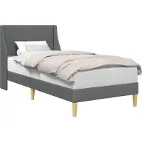 vidaXL Cadre de lit avec tête de lit gris foncé 100 x 200 cm Tissu