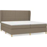 vidaXL Lit boxspring avec matelas Taupe 200x200 cm Tissu