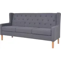 vidaXL Ensemble de canapés 3 pièces tissu gris