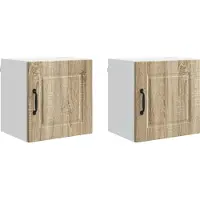 vidaXL Armoire murale PORTO, 2 pièces, bois imitation chêne Sonoma