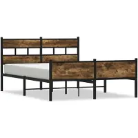 vidaXL Cadre de lit sans matelas chêne fumé 150x200 cm bois composite