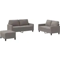 vidaXL Ensemble de canapés 3 pièces avec coussins Tissu Taupe
