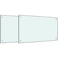 vidaXL Dossiers de cuisine 2 pcs. Blanc 70x40 cm verre trempé