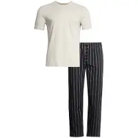 Marks & Spencer Pyjama long brocart / gris clair / noir