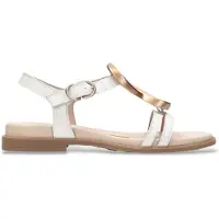 Hispanitas pour femme. HV264765 Sandales Bali blanc cassé (41), Cuir, Plat, 1 à 3 cm, Boucle, Casuel