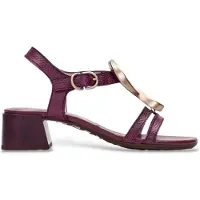 Hispanitas pour femme. HV264836 Sandales rouges Tulipan (37), Cuir, 3 à 5 cm, Boucle, Casuel, Bordeaux