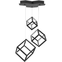 Lyora Suspension carrée Gabbia Noir Triple