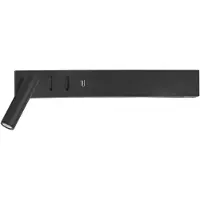 Lyora Lampe de chevet Vida Gauche Noir avec USB