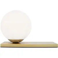 Nova Luce Lampe de table Juliet 9012922 en combinaison de verre opale et de laiton élégant