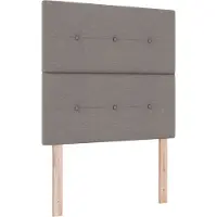 vidaXL Lit à lattes avec éclairage LED, tête de lit intégrée, couleur taupe, 90 x 190 cm, revêtement en tissu