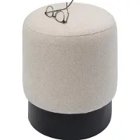 Kare design Tabouret Cherry Crème Noir Ø36cm