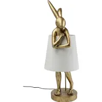 Kare Lampe de table Design, modèle Animal Rabbit, couleur or. Lampe en forme de lapin, idéale pour une table de chevet ou une table de salon