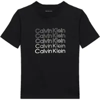 Calvin Klein Jeans Stacked Logo Short Sleeve T-shirt Noir 12 Years Garçon