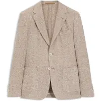 BOSS Veste Regular en lin mélangé à motif