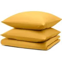 Blumtal , linge de lit 155x220cm + 2x taies d'oreiller 80x80cm - Microfibre Bed Sheets 155x220cm - Set de 3 draps de lit jaune