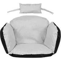 AIO Factory Coussin de jardin 112x113 cm pour fauteuil suspendu Nid de cigogne imperméable gris clair