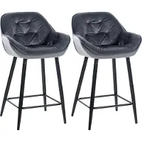 CLP lot de 2 tabourets de bar Gibson velours hauteur d'assise 76 cm