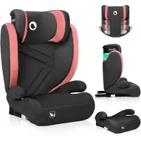 Lionelo Hugo I-Size Siège auto de 4 à 12 ans, de 15 kg à 36 kg, i-Size ISOFIX ou ceintures de sécurité- Pink Baby