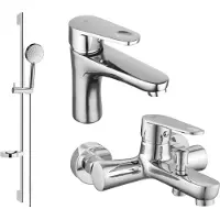 Mexen Kama DS75 Ensemble de mitigeurs de lavabo et de baignoire avec accessoires, chrome (72503DS75-00)