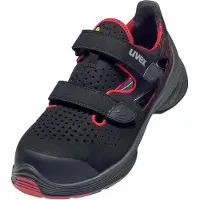 Uvex sandales 1 G2 S1P noir, rouge largeur 12 taille 44