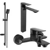 Mexen Alexa SET Mélangeur lavabo + bain avec accessoires DS62, noir (71213DS62-70)