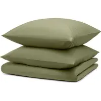 Blumtal linge de lit 220x220cm + 2x taies d'oreiller 40x70cm - Microfibre Bed Sheets 220x220cm - 3-pièces de linge de lit vert clair