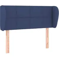 vidaXL Tête de lit avec oreilles bleu 103x23x78/88 cm Tissu