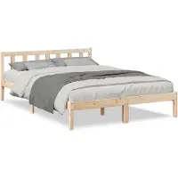 vidaXL Lit en bois massif extra long sans matelas 140x220 pin