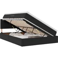 vidaXL Lit coffre LED avec matelas, noir, 140 x 190 cm, velours