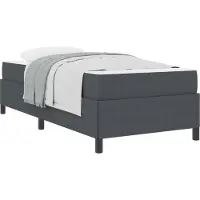 vidaXL Cadre de lit avec matelas gris foncé 90 x 200 cm Tissu