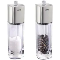 GEFU Dueto 18 CM Lot de 2 moulins a sel et a poivre en acrylique transparent